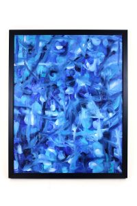 Joan Smith, Framed Blue Abstract Oil Painting